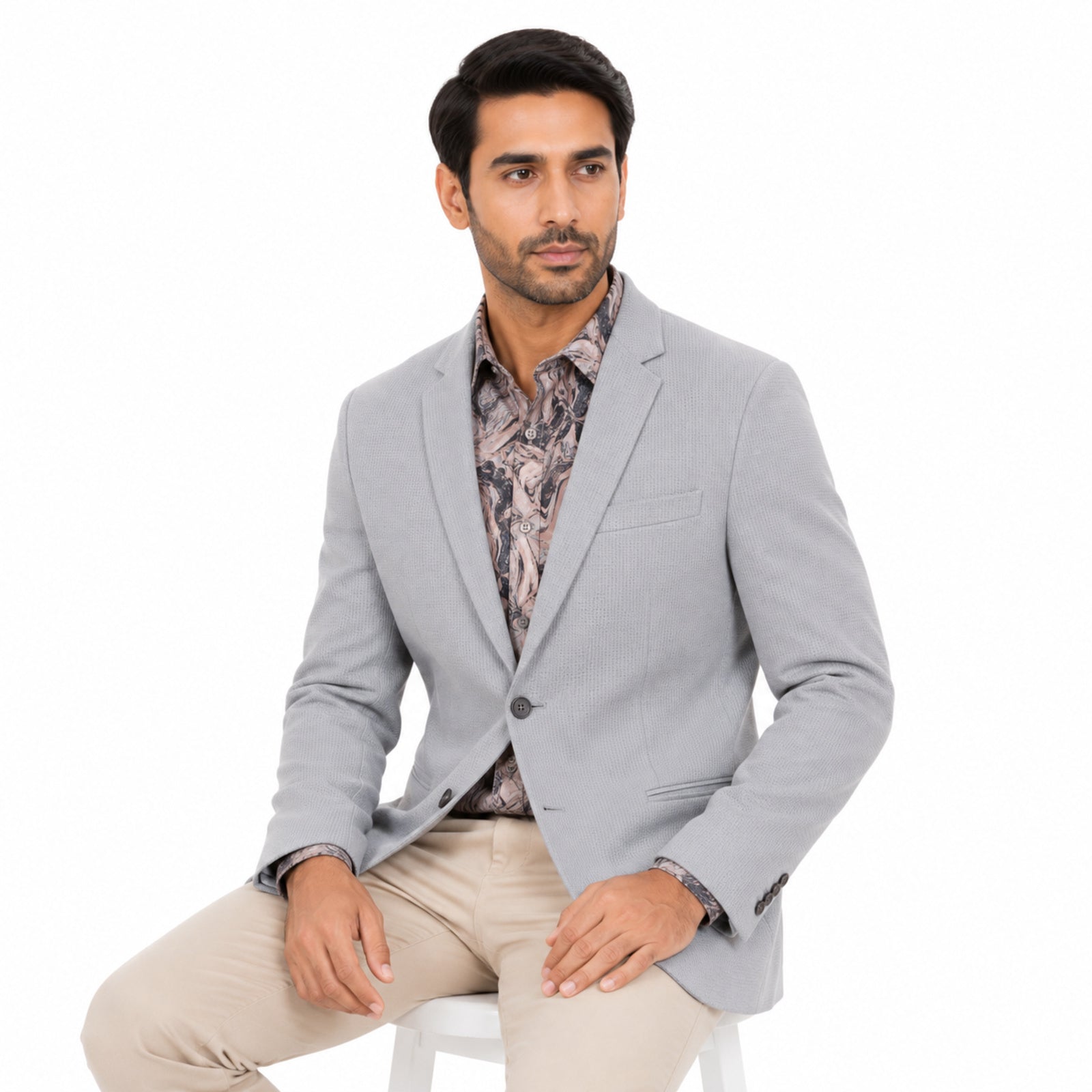 Men's Arctic Sky Luxe Textured Blazer