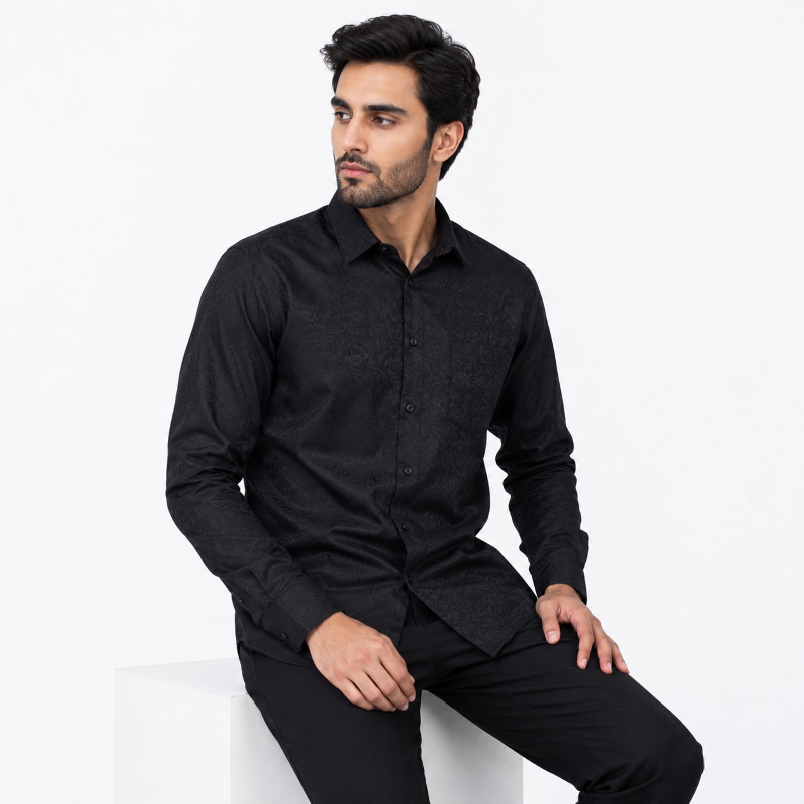 Men's Classic Black Formal Shirt