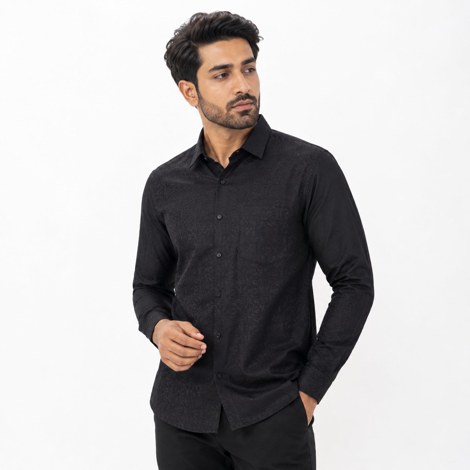 Men's Classic Black Formal Shirt
