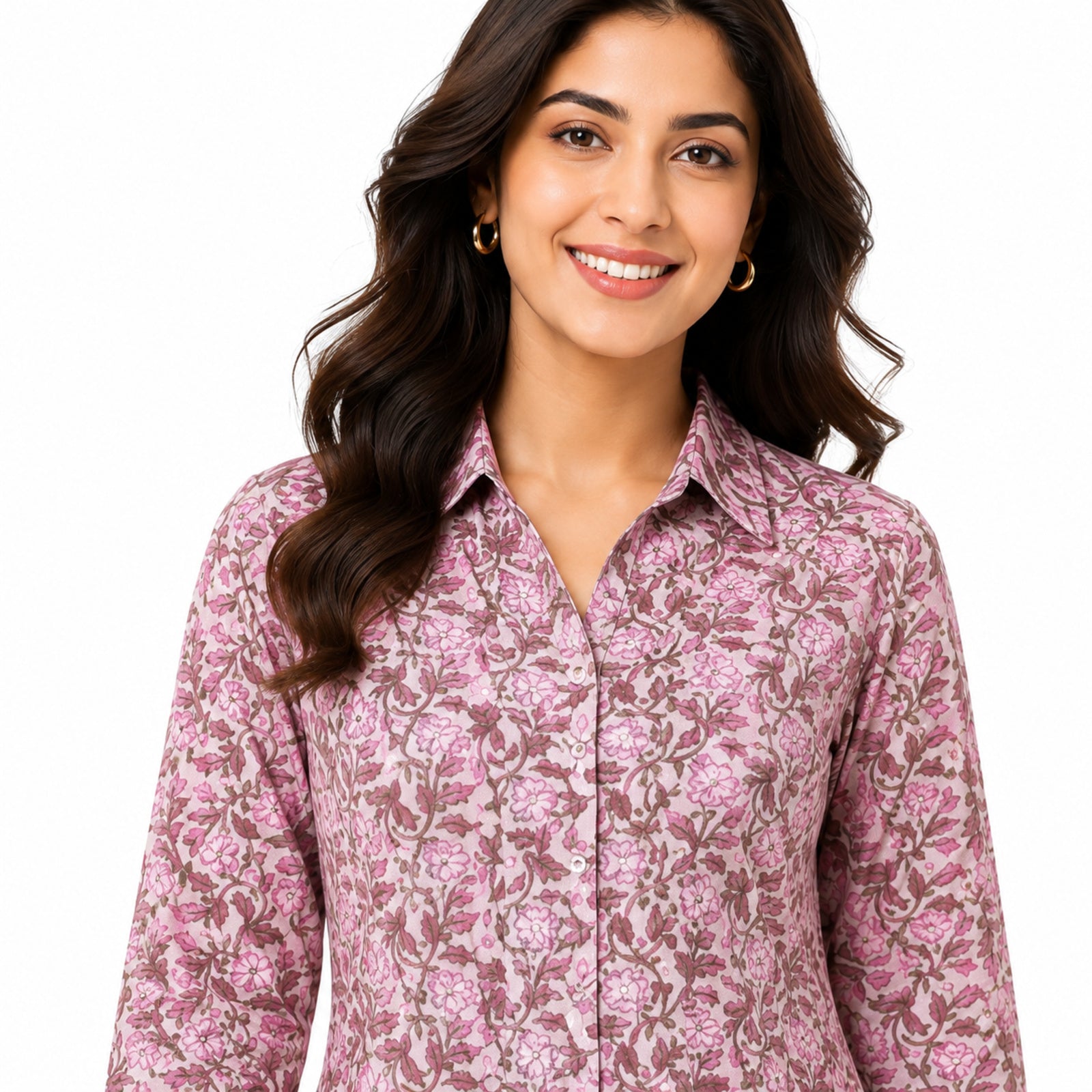 Women's Blush Pink Printed Kurta Pant Set