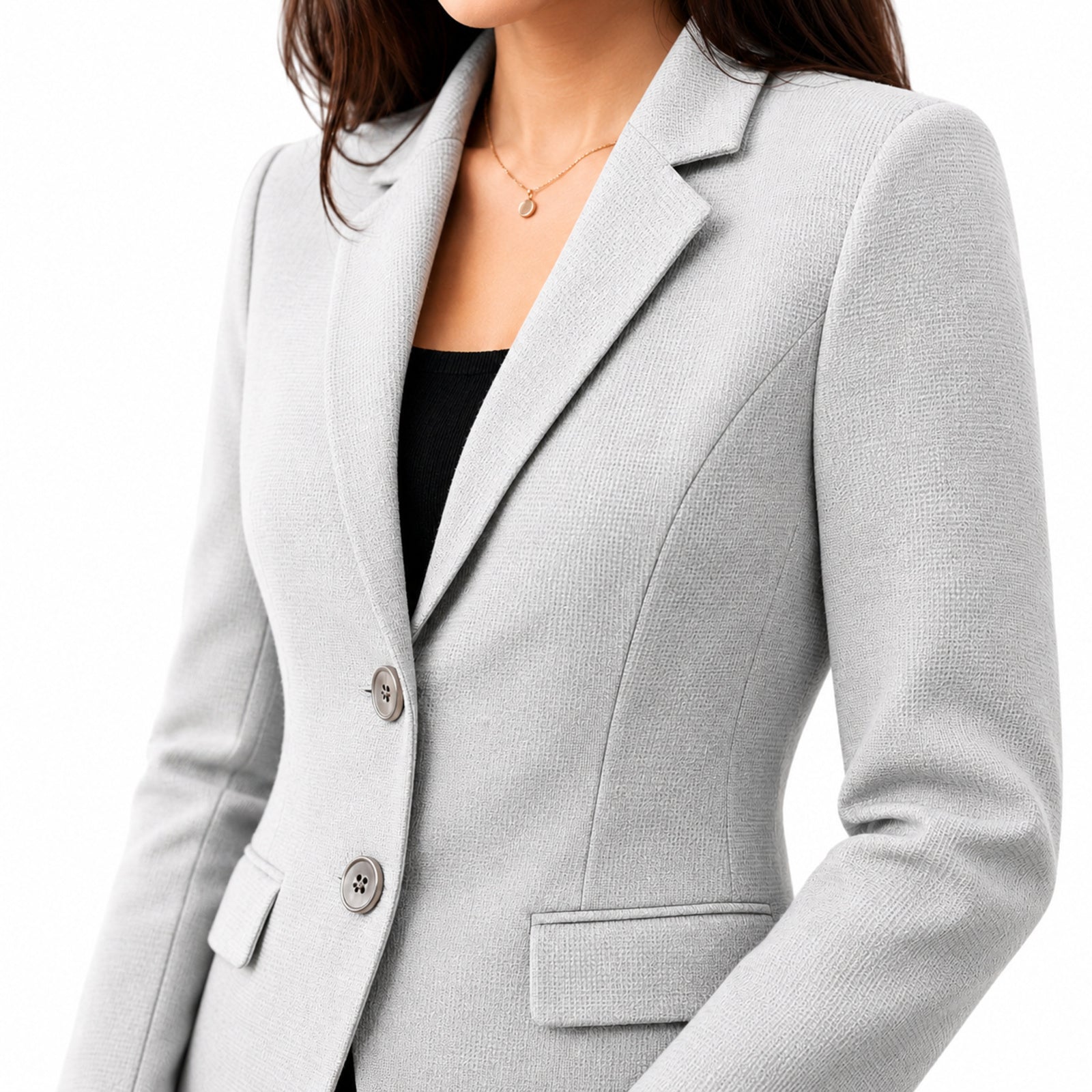 Women's Elegant Light Grey Formal Blazer