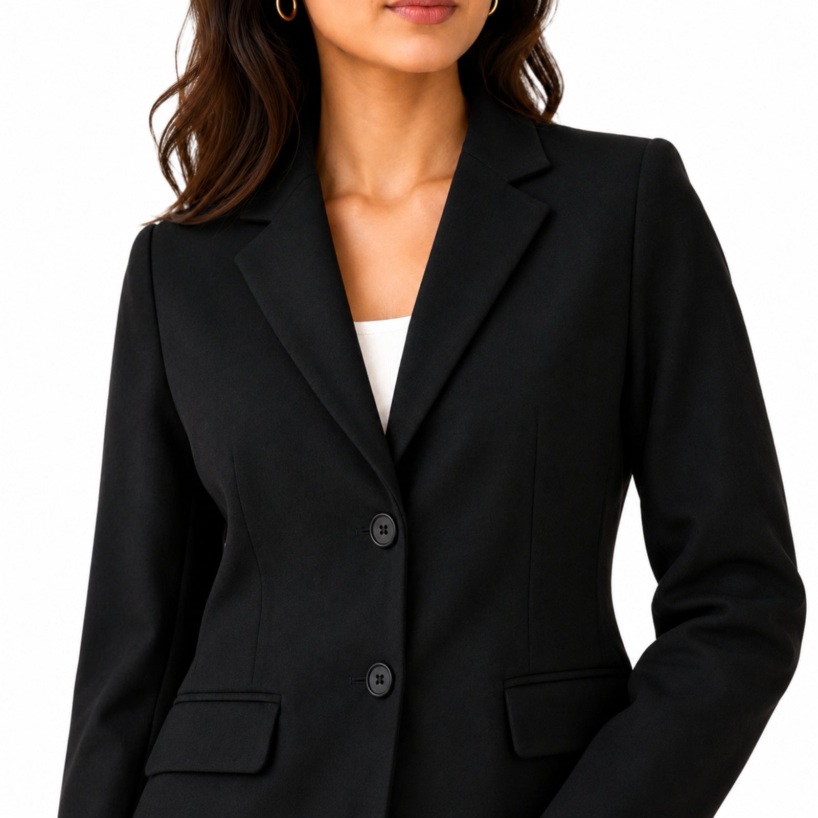 Women's Black Formal Office Wear Blazer | Classic Single-Breasted Business Jacket for Professional Style