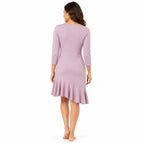 Blush Pink Flared Hem Midi Dress