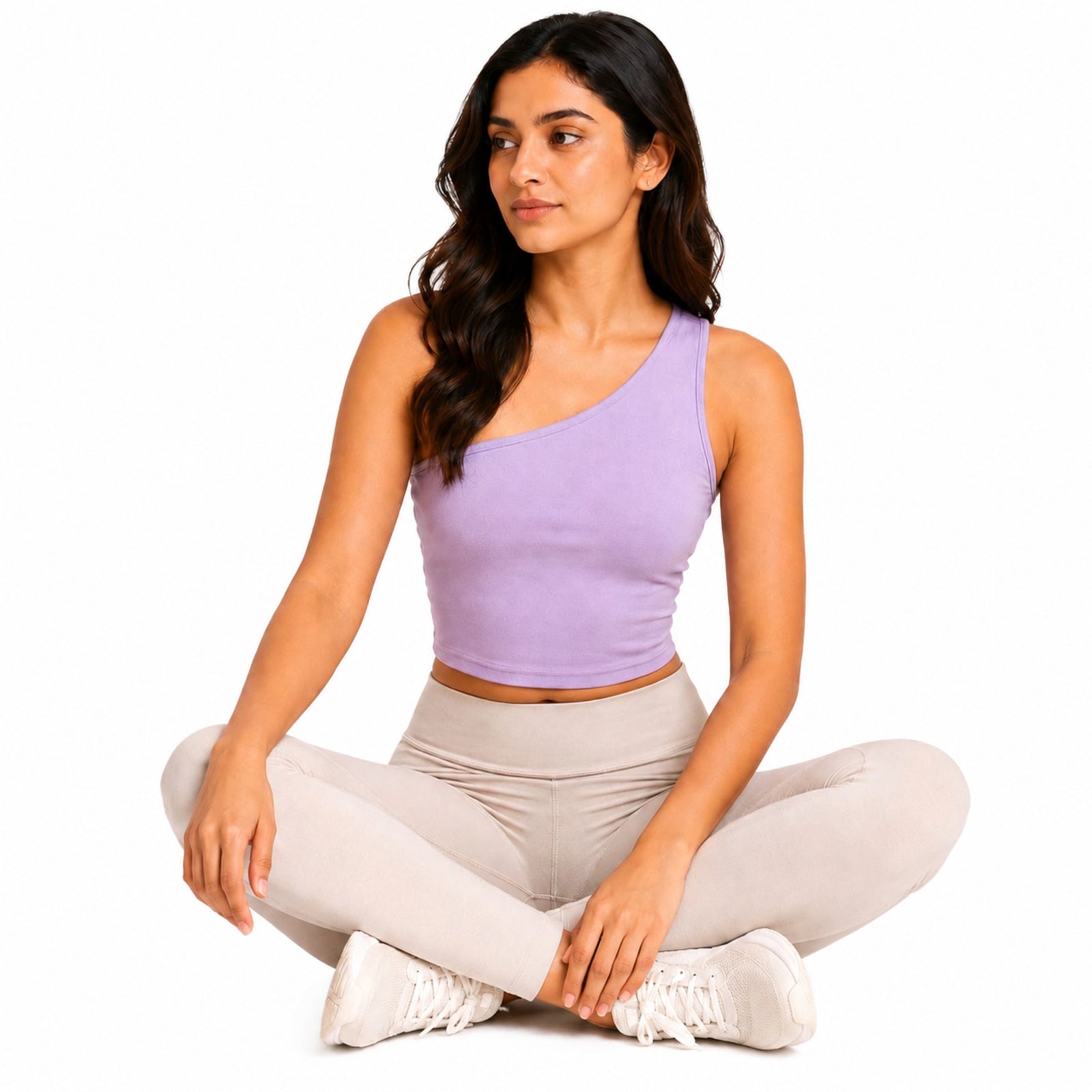 Women's Lavender One Shoulder Crop Top