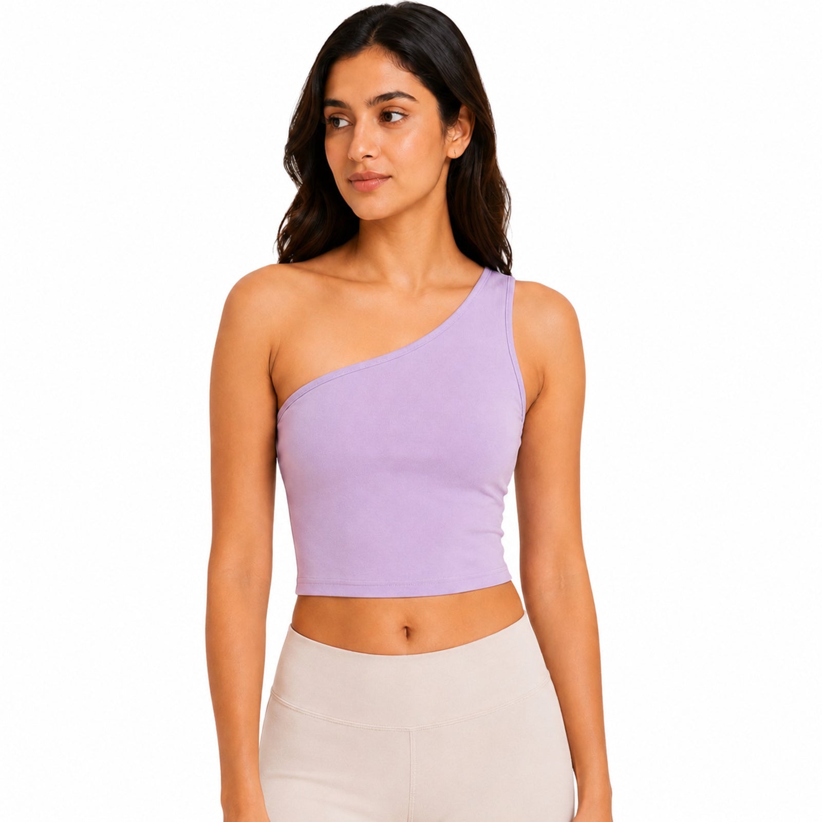 Women's Lavender One Shoulder Crop Top