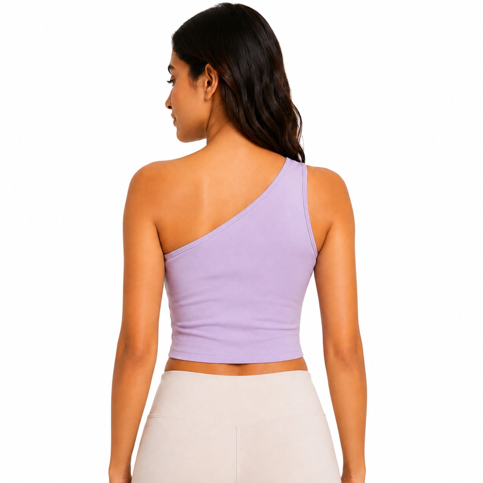Women's Lavender One Shoulder Crop Top