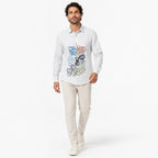 Men's Abstract Print Casual Full Sleeve Shirt