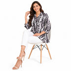Women's Printed Flared Top with Bell Sleeves