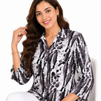 Women's Printed Flared Top with Bell Sleeves