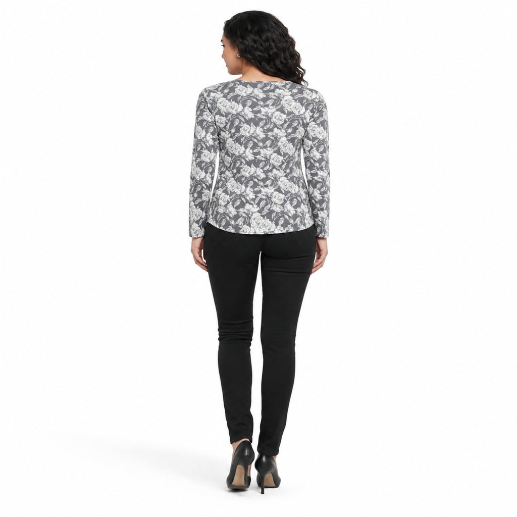 Grey Garden Printed Long Sleeve Top
