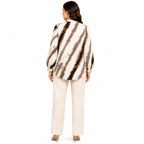 Beige Tie-Dye Mandarin Collar Tunic