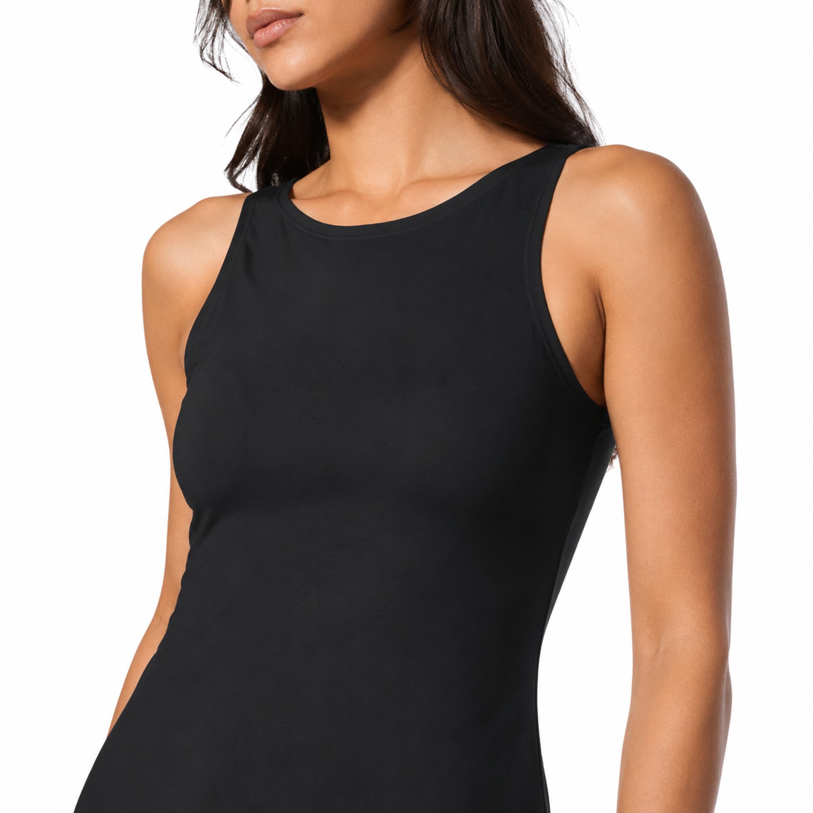 Classic Noir Sleeveless Bodycon Midi Dress