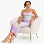 Iridescent Sheer Bodycon Midi Dress