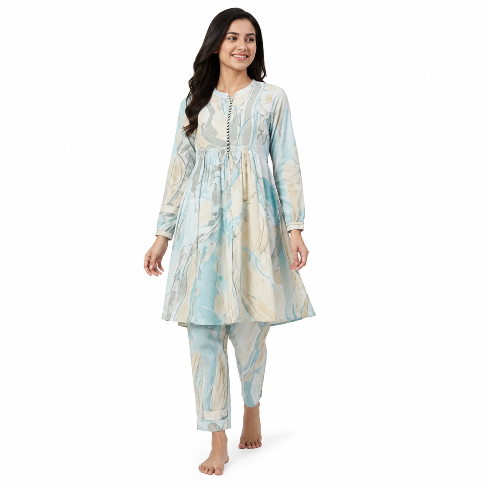 Sky Marble Printed Co-ord Set