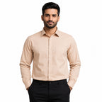 Men's Beige Formal Shirt