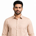 Men's Beige Formal Shirt