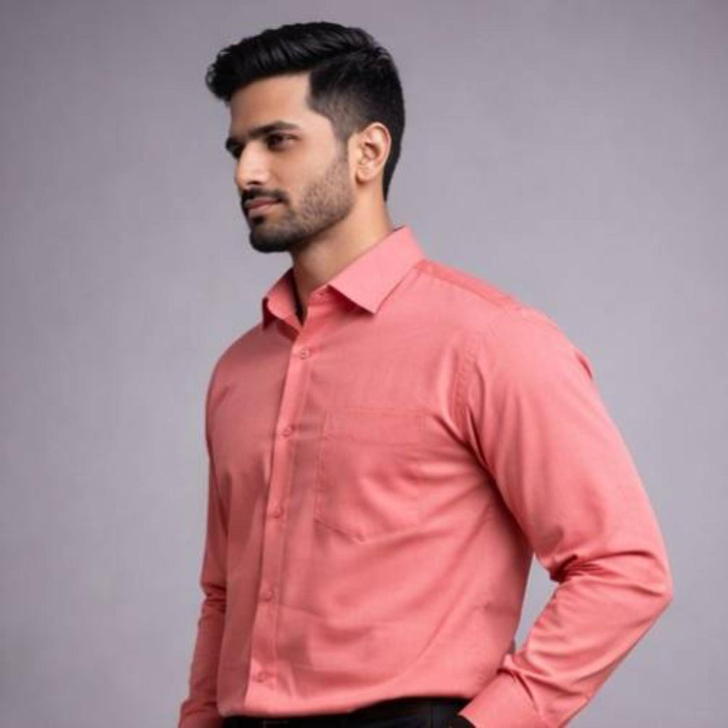 Men's Coral Pink Formal Shirt