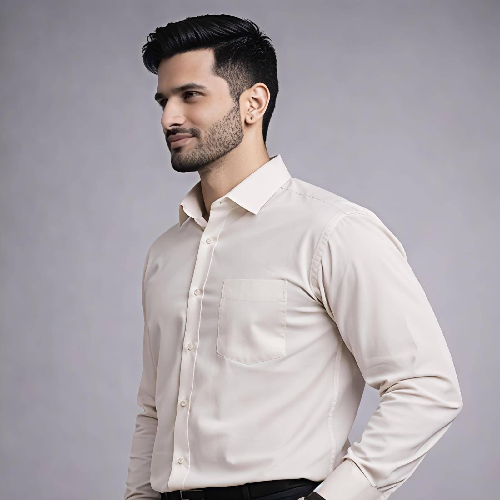 Men's Off-White Formal Shirt