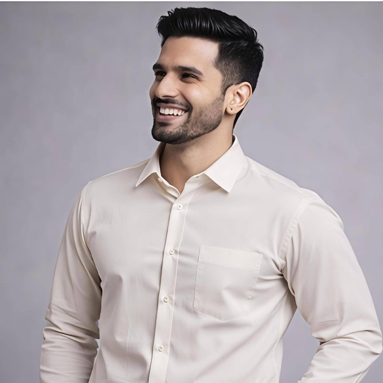 Men's Off-White Formal Shirt