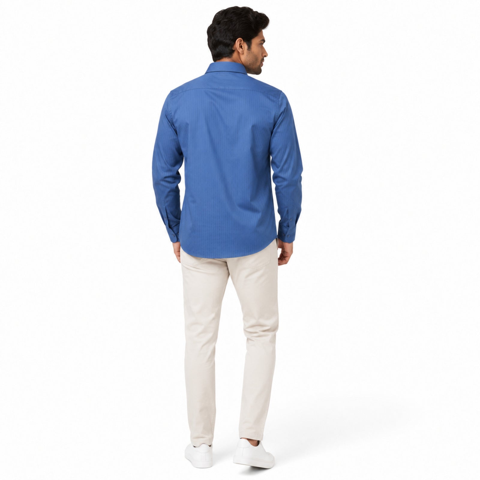 Men's Blue Abstract Pattern Formal Shirt
