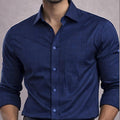 Men's Dark Blue Abstact Pattern Formal Shirt
