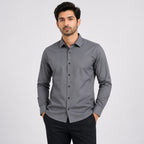 Men's Olive Micro Pattern Formal Shirt-1