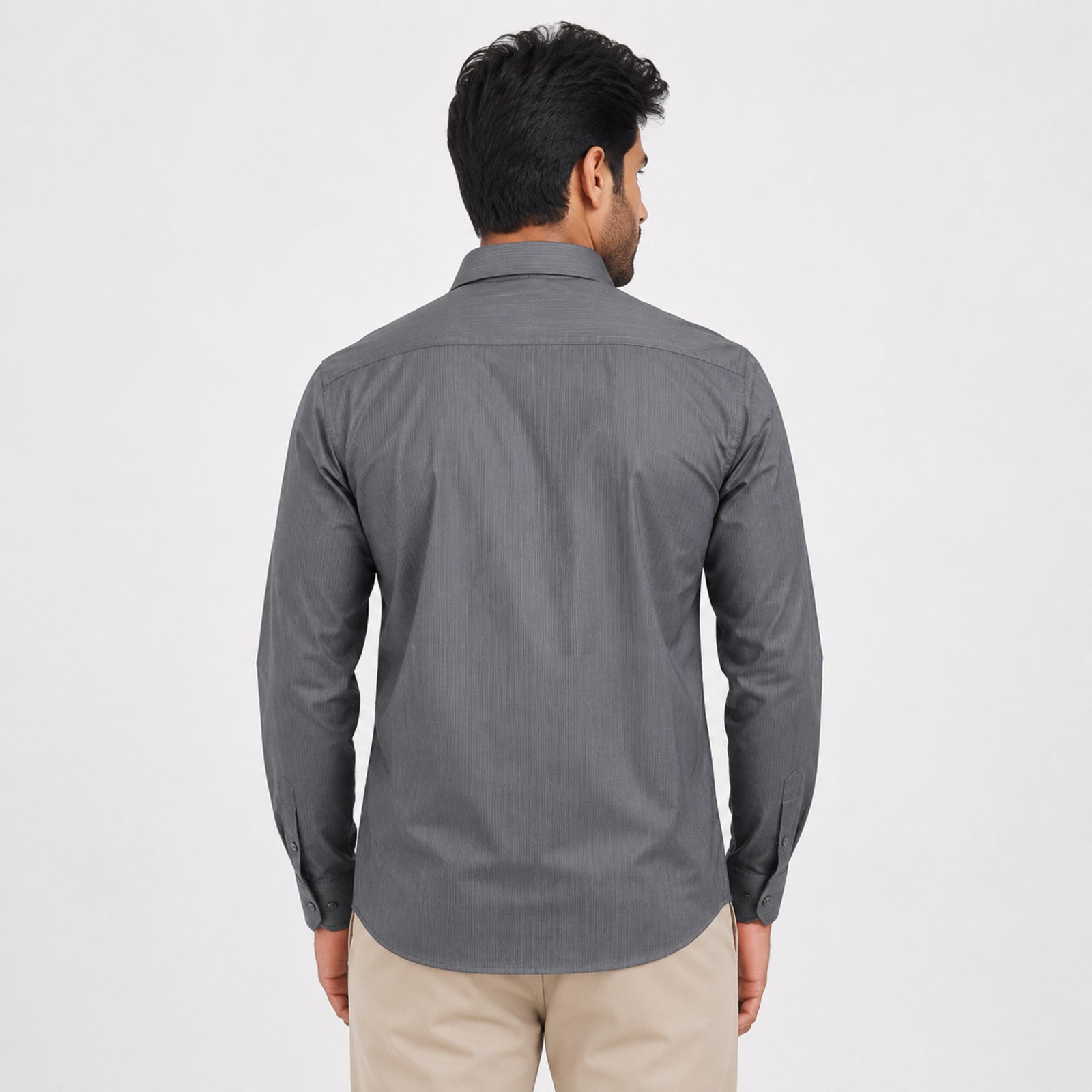 Men's Olive Micro Pattern Formal Shirt-4