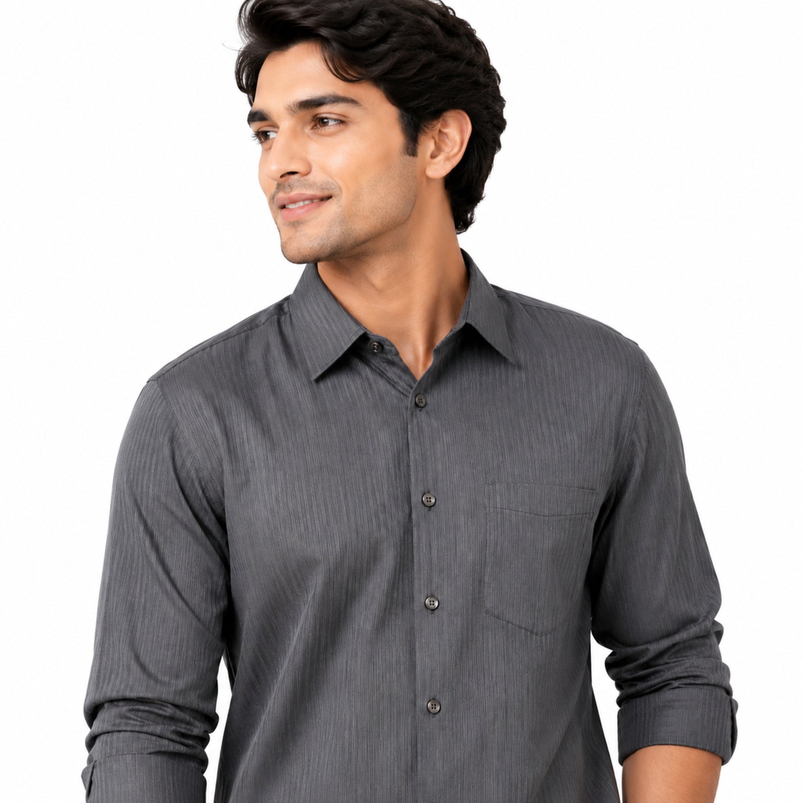 Men's Grey Micro Pattern Formal Shirt