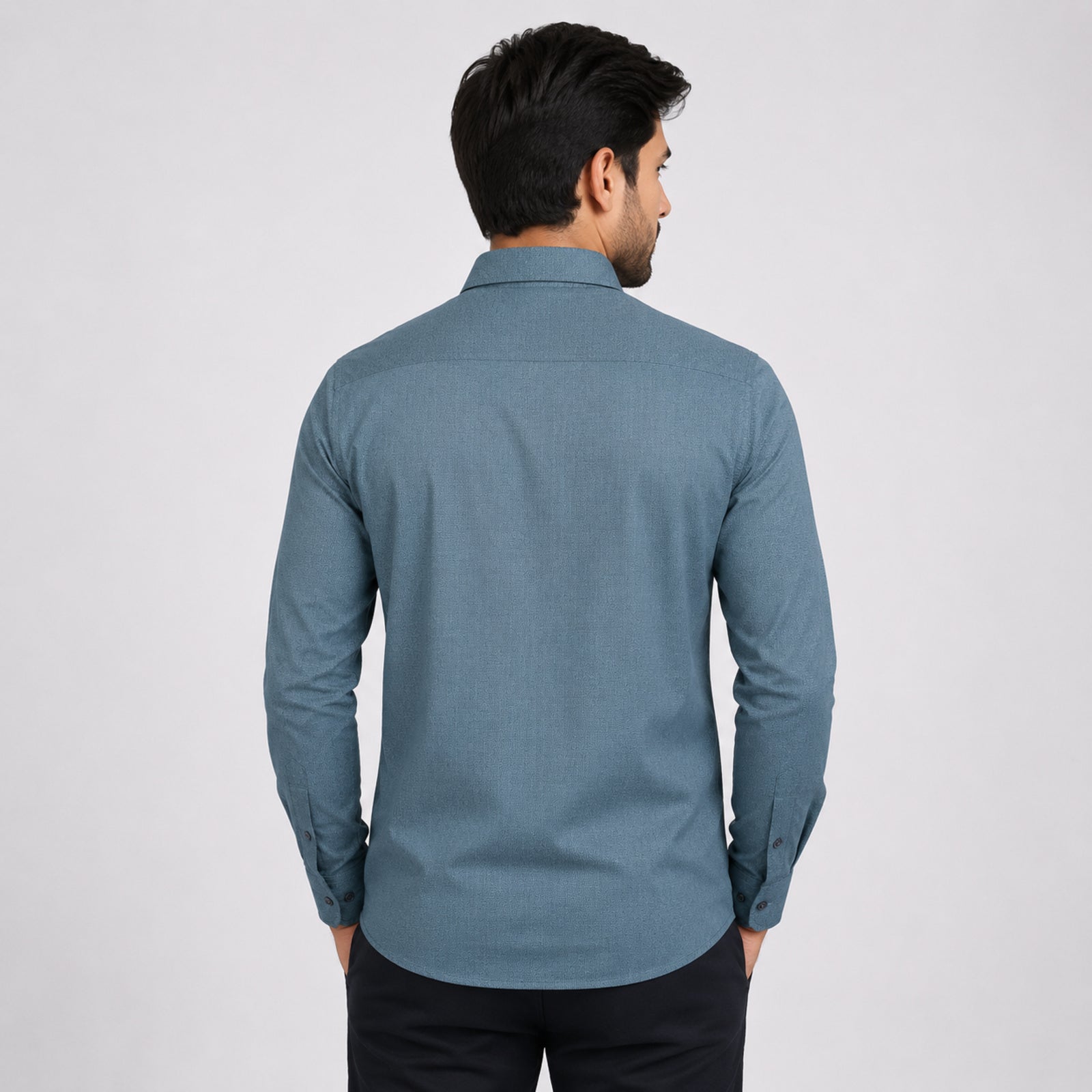 Men's Peacock Micro Pattern Formal Shirt-4