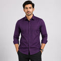 Men's Plum Geometrical Pattern Formal Shirt-1