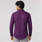Men's Plum Geometrical Pattern Formal Shirt-4