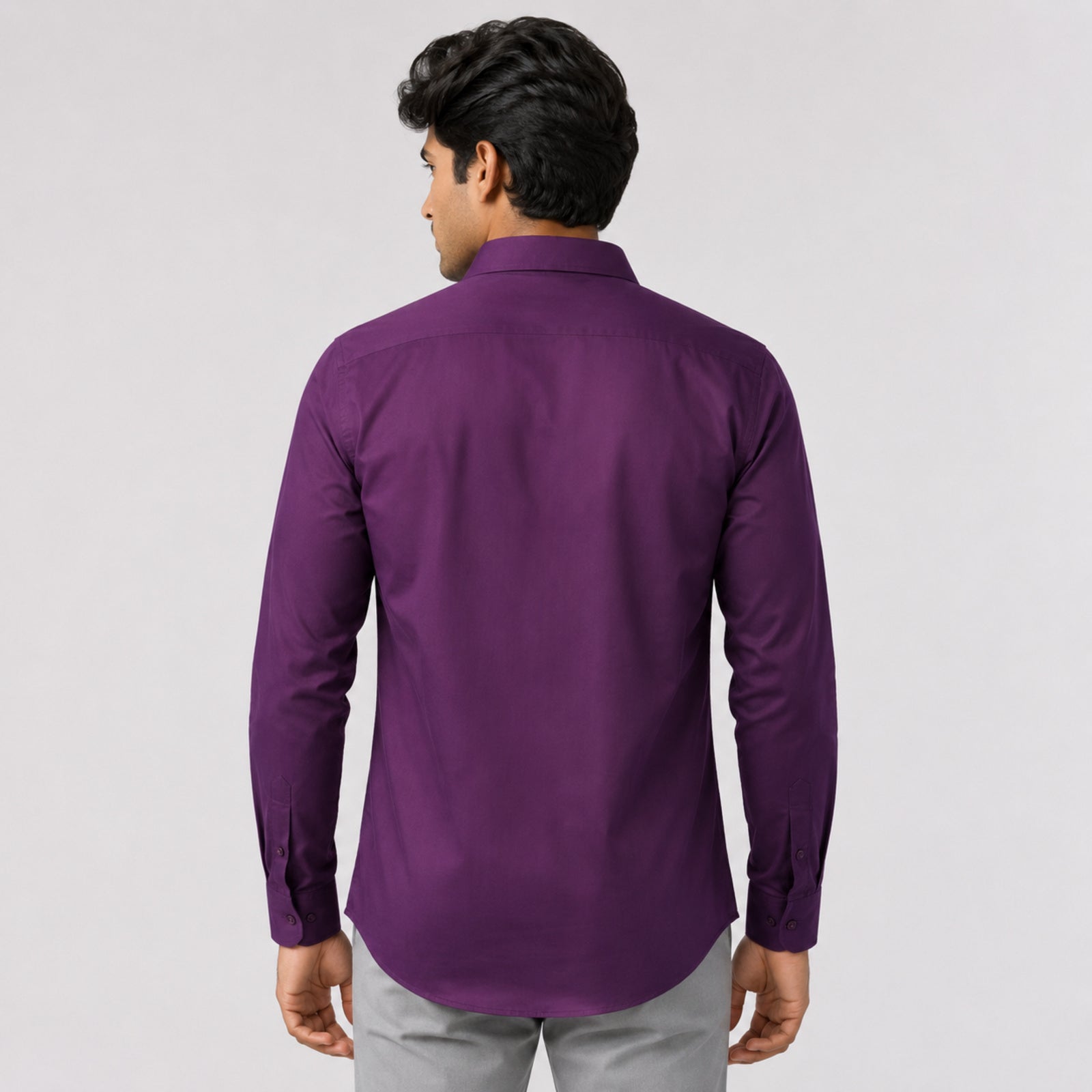 Men's Plum Geometrical Pattern Formal Shirt-4