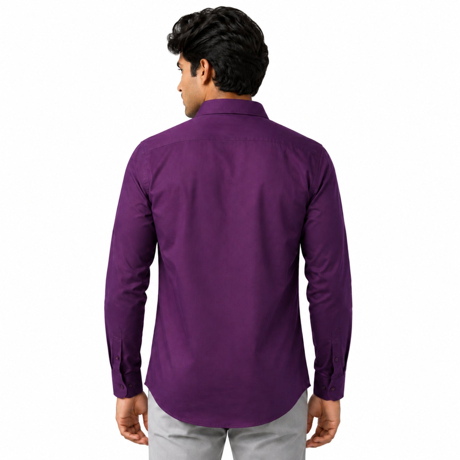 Men's Plum Geometrical Pattern Formal Shirt
