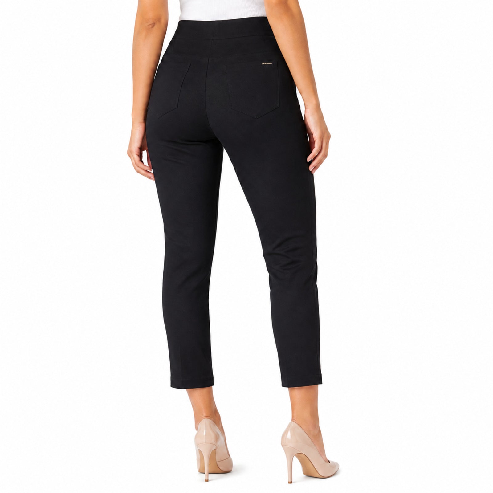 Women's Shimmering Diamond Textured Executive Black Trousers