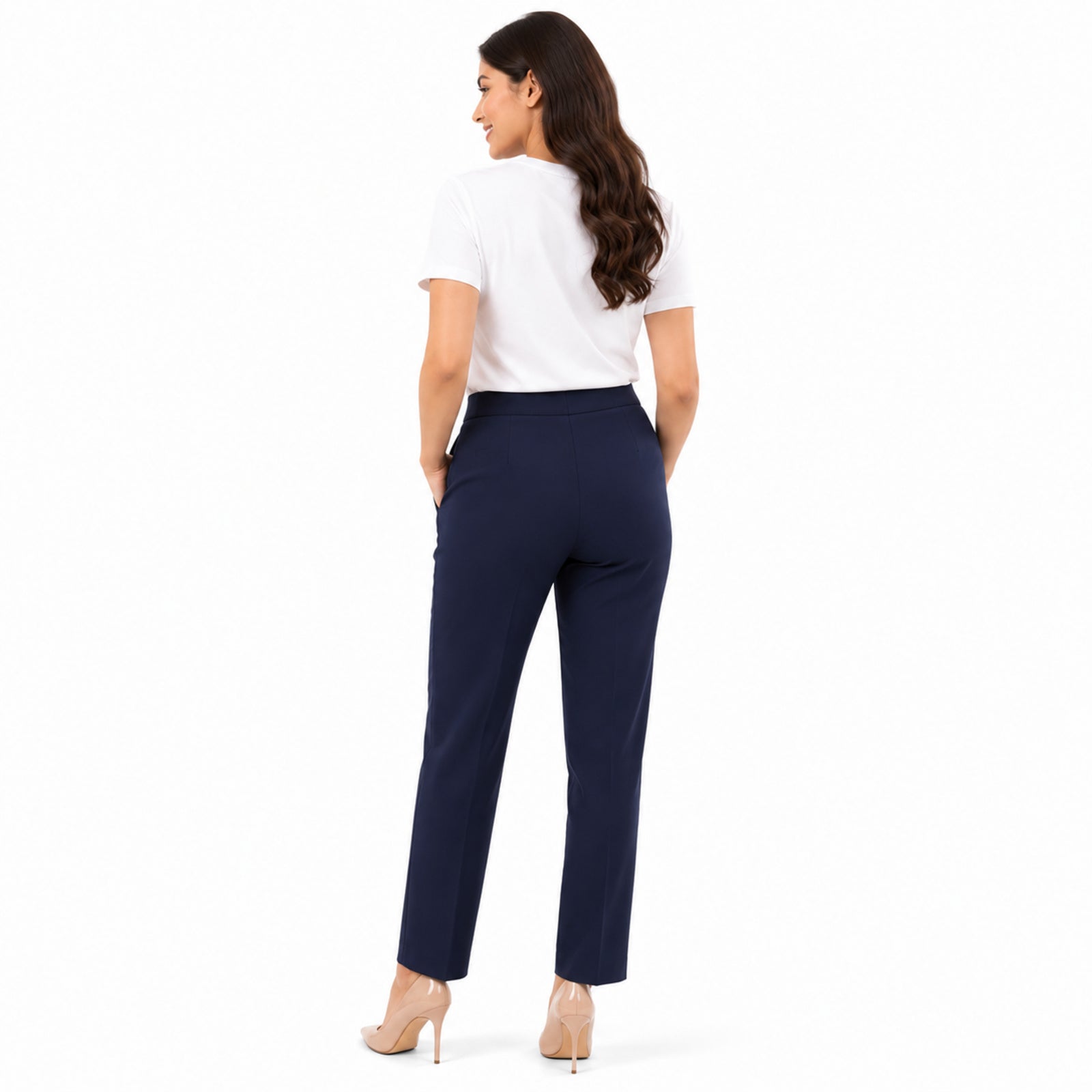 Classic Navy Wide Leg Casual Pants