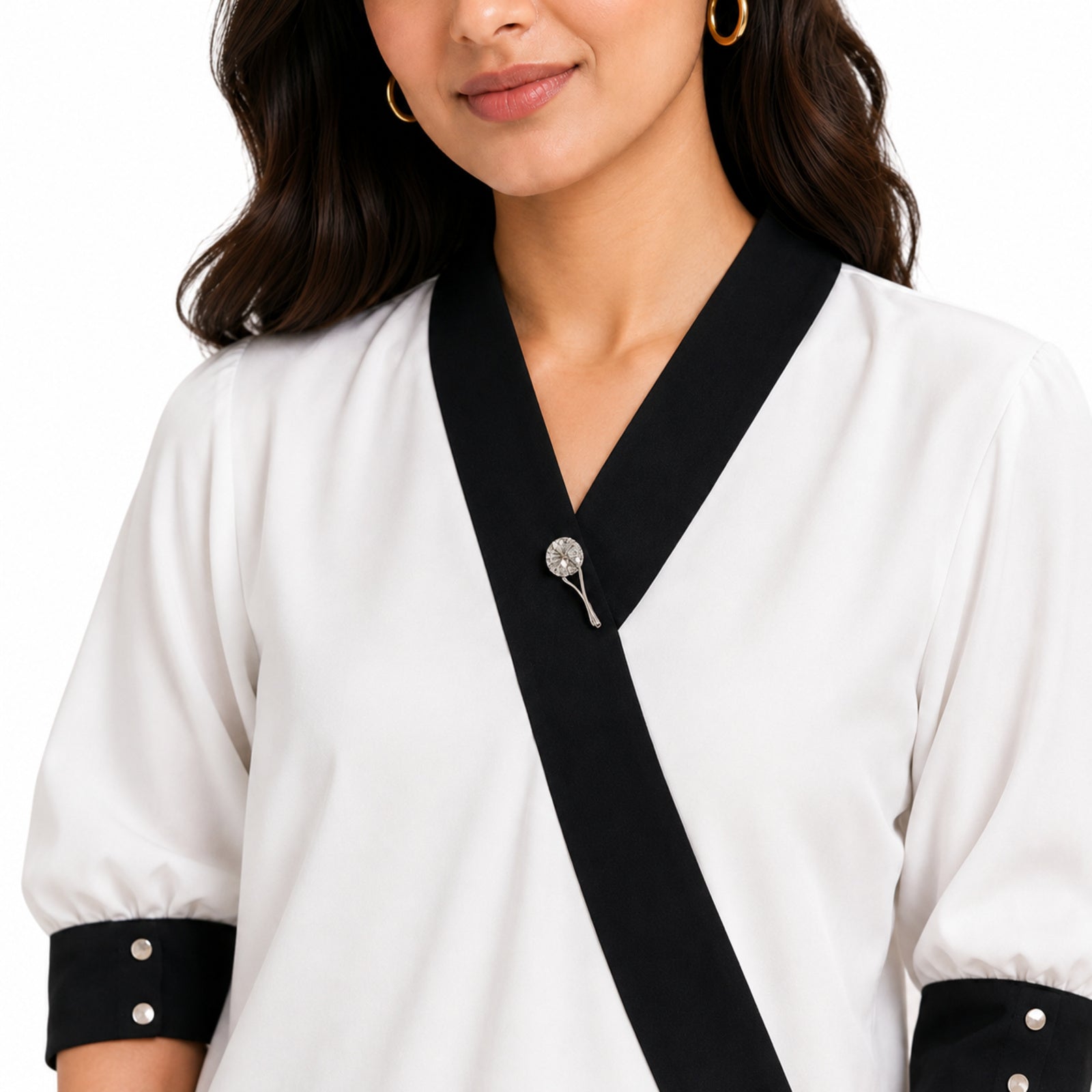 Women's Sophisticated Monochrome Angrakha Style Co-ord Set