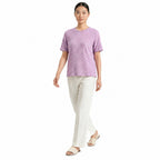 Women's Pink Textured Short Sleeve Top