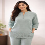 Women's Pista Embroidered Cotton Co-Ord Set