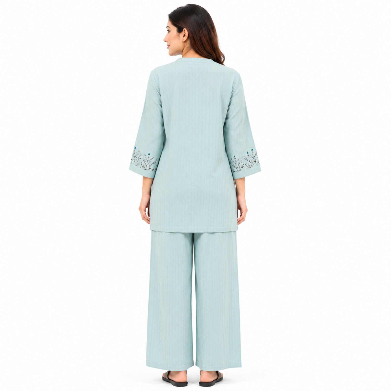 Women's Pista Embroidered Cotton Co-Ord Set