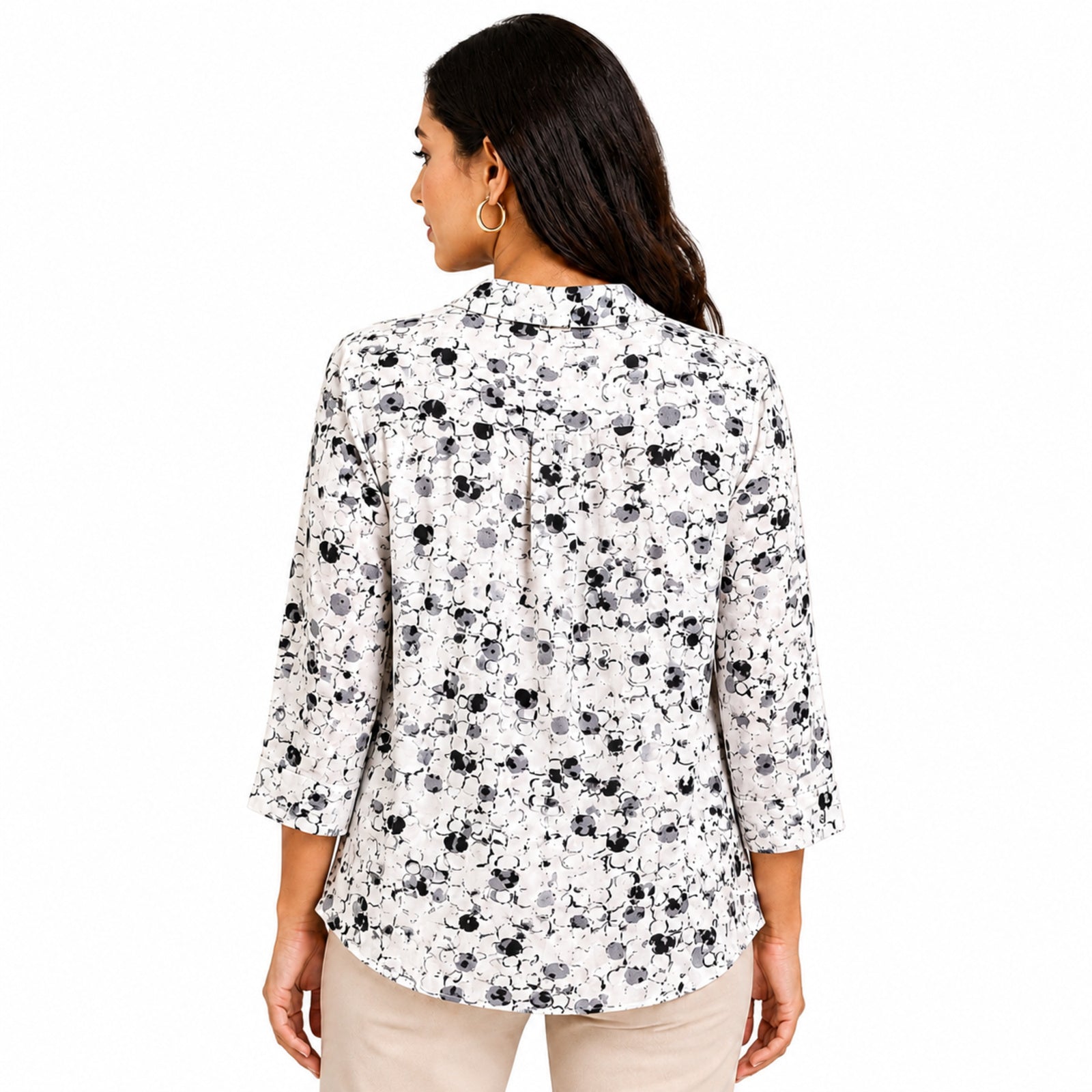Women's Vibrant Abstract Speckled Flare Tunic Top
