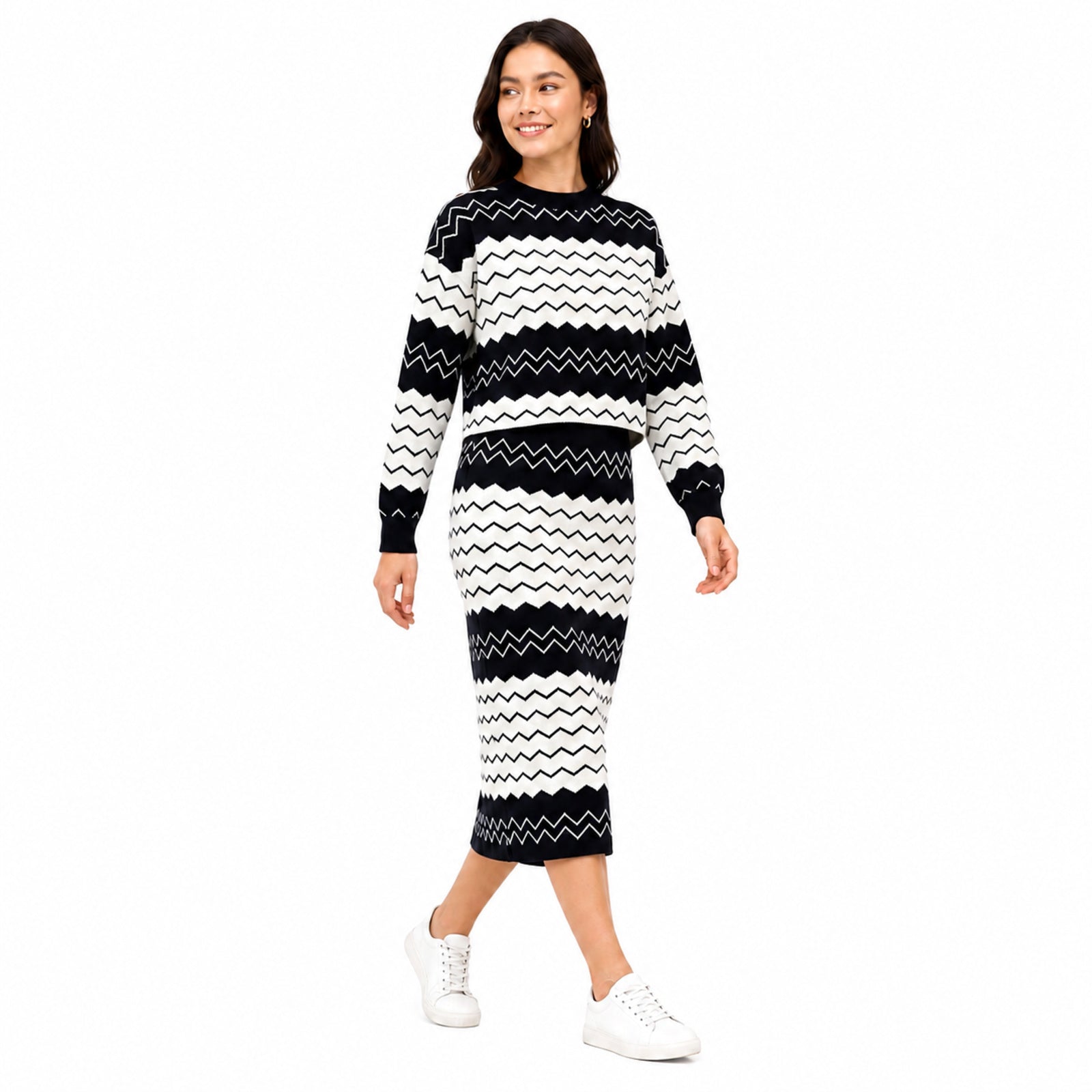 Monochrome Zigzag Co-ord Set