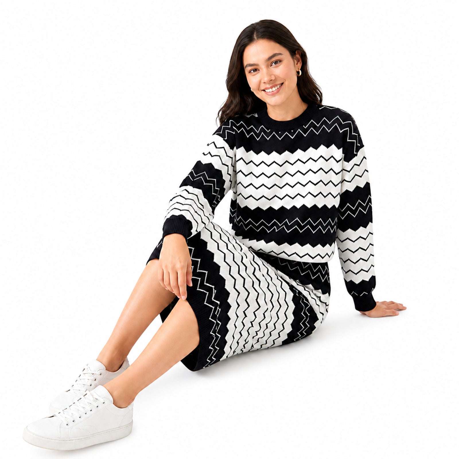 Monochrome Zigzag Co-ord Set