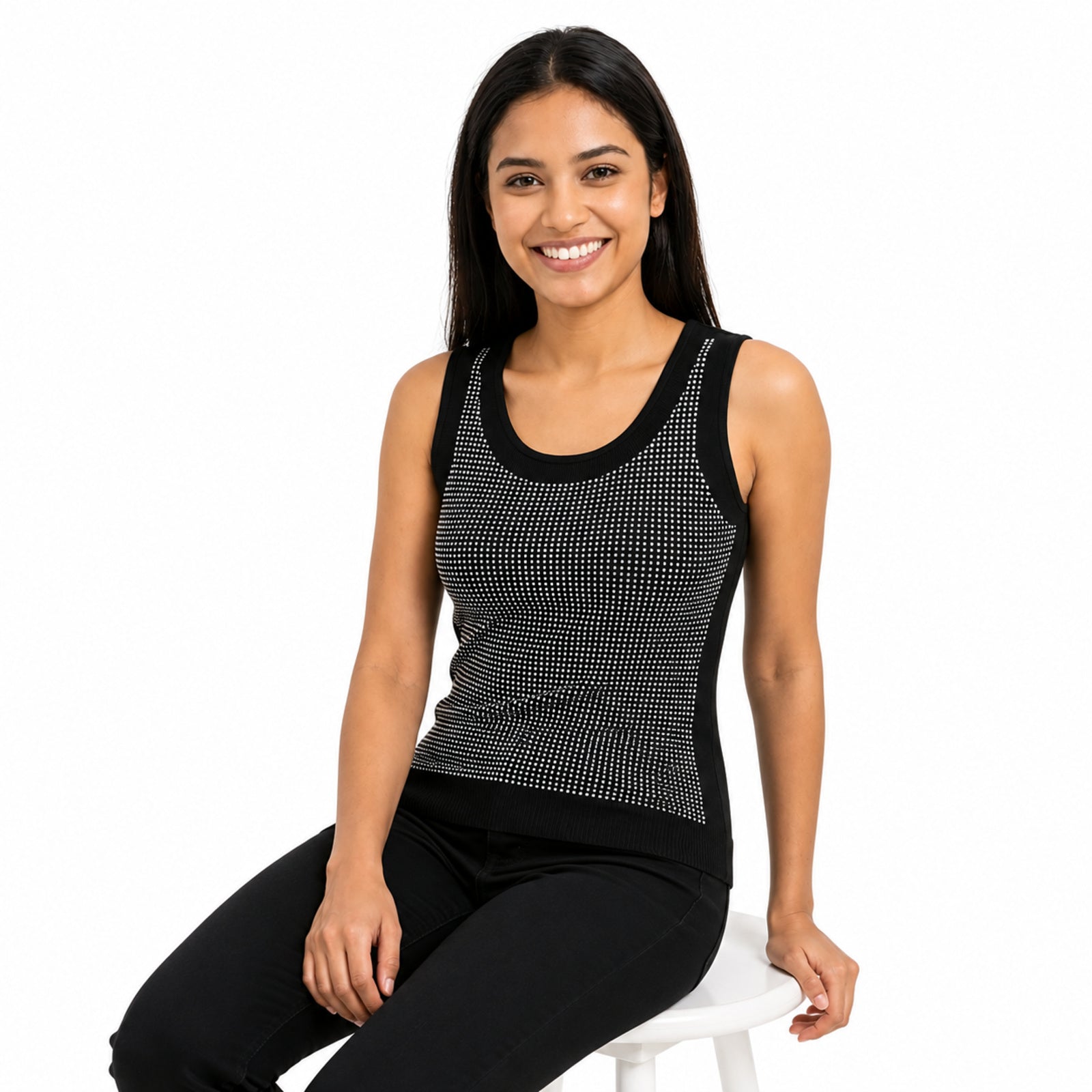Women's Textured Knit Sleeveless Tank Top