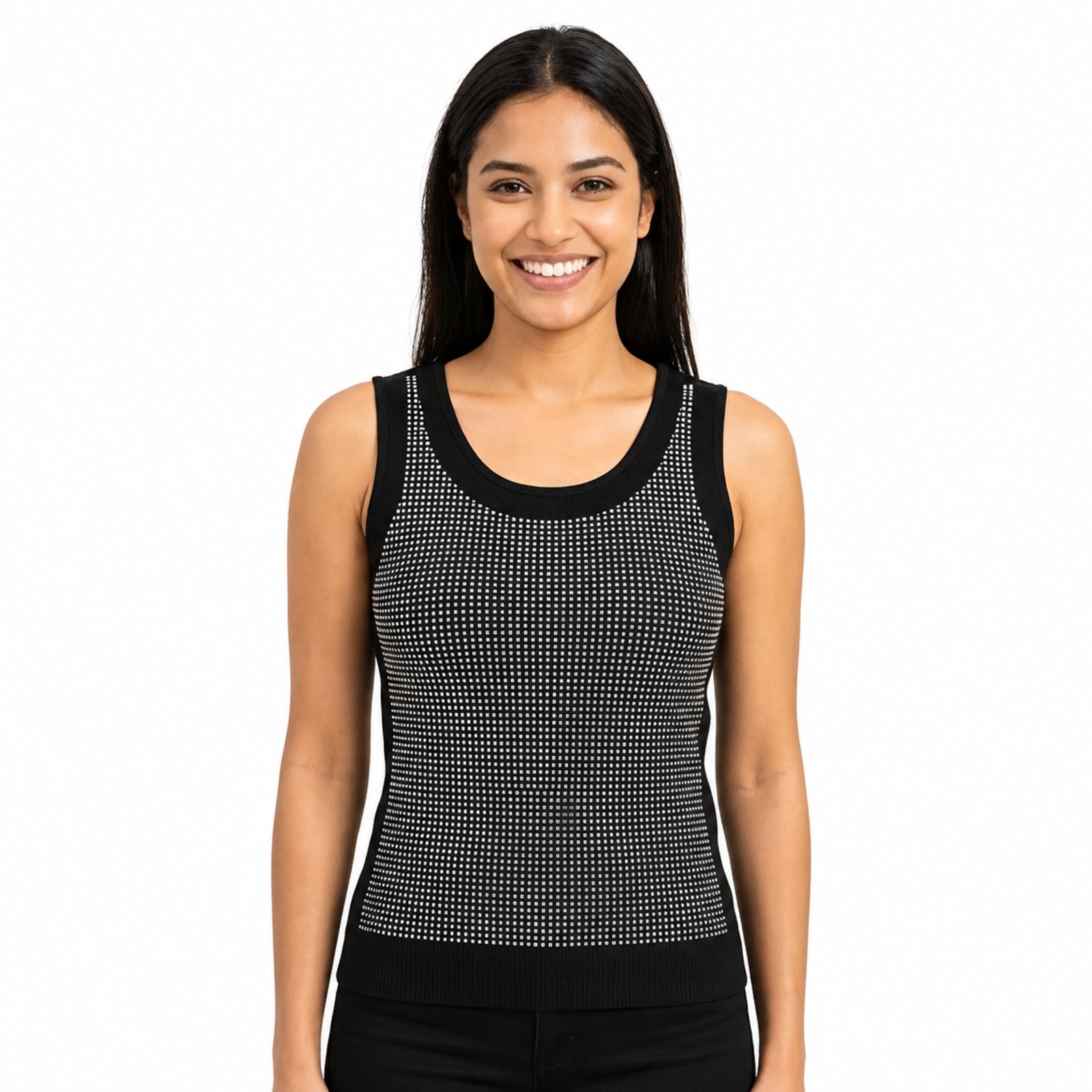 Women's Textured Knit Sleeveless Tank Top