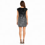 Black & Silver Ombre Sequin Party Dress