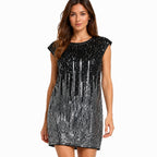 Black & Silver Ombre Sequin Party Dress