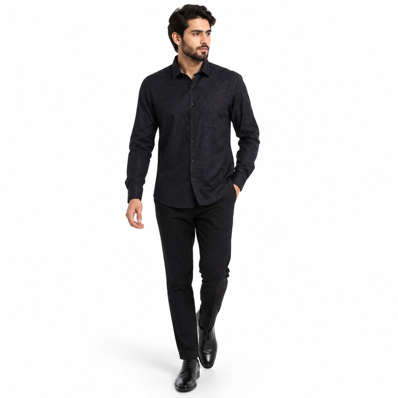 Formal Deep Navy Check Blue Shirts