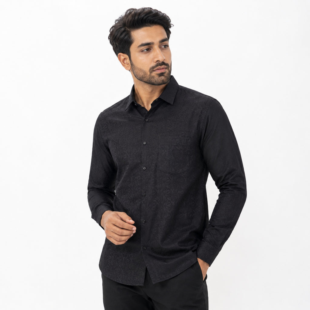 Formal Deep Navy Check Blue Shirts