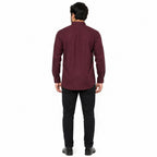 Formal Maroon Micro-Dotted Shirts
