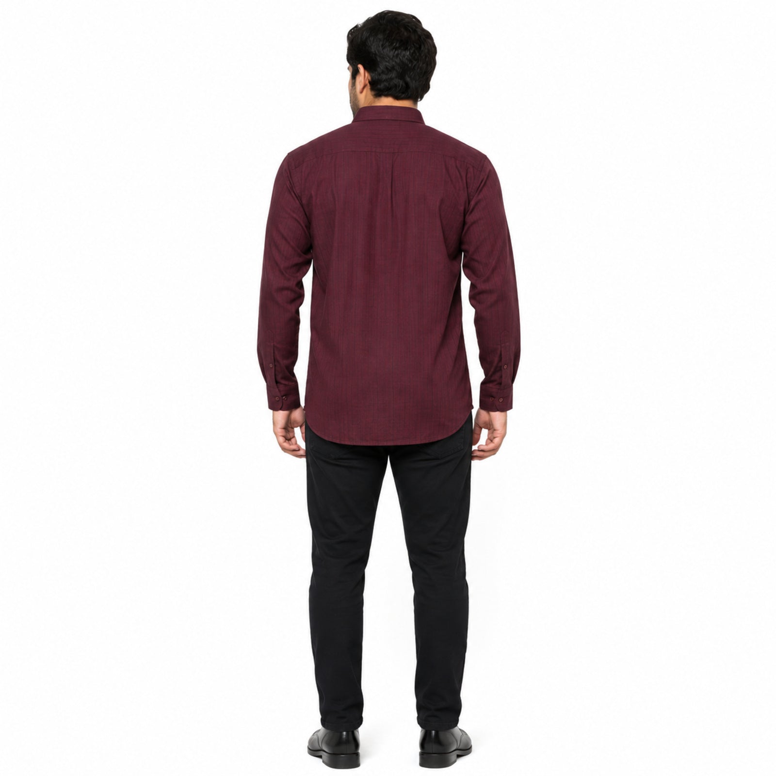 Formal Maroon Micro-Dotted Shirts